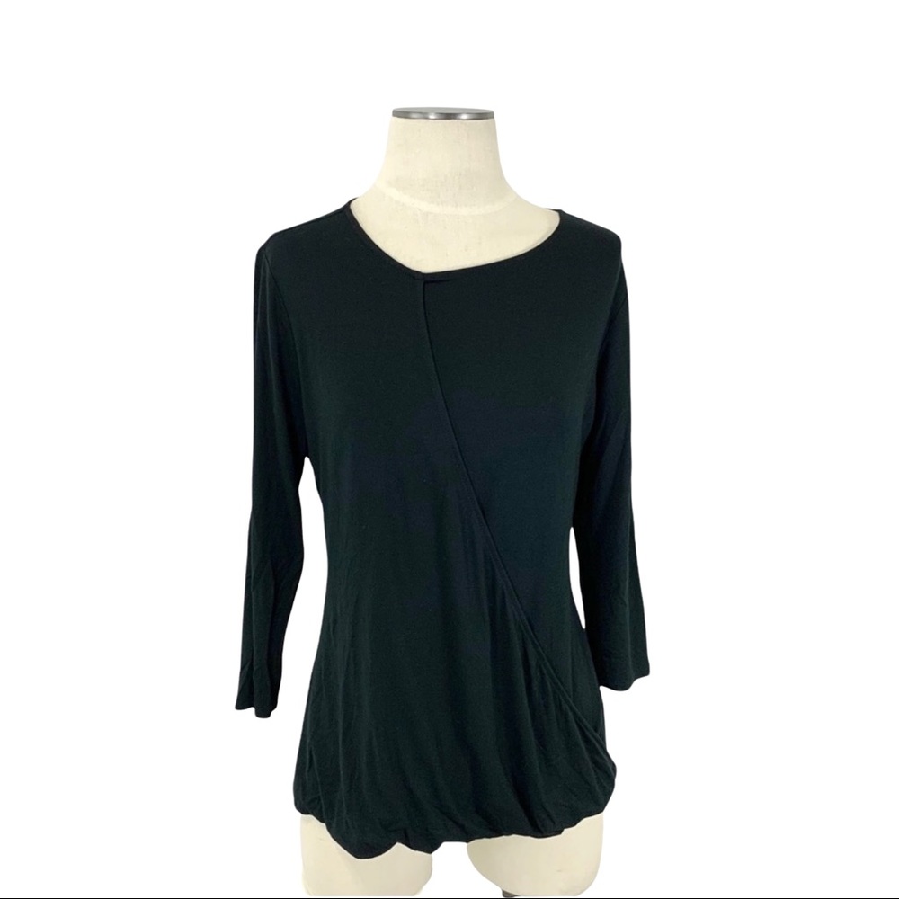 The Limited- Black Cross Front Knit Top Medium